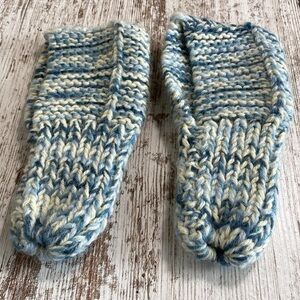 Vintage Knit Bootie Socks Blue 8”